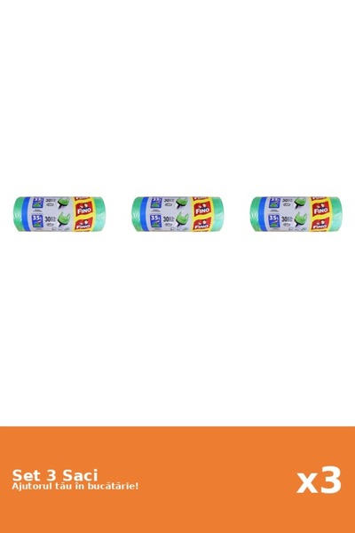 Fino Set of 3 Color Garbage Bags, 35L, 30 pieces