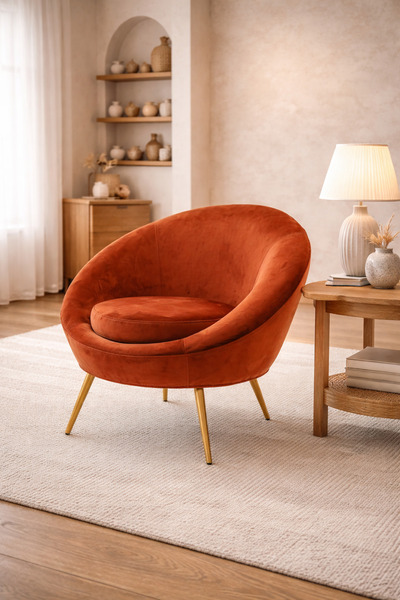 S Home Design Concept Lucca Elips Berjer Gold Ayak Babyface, Kiremit