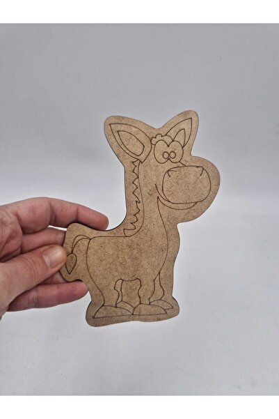 Mu Art Ahşap 10 Pieces Wooden Painting Cute Donkey School DIY Activity Art 15 cm