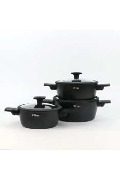 Generic Luxury 6-piece cookware set with glass lid
