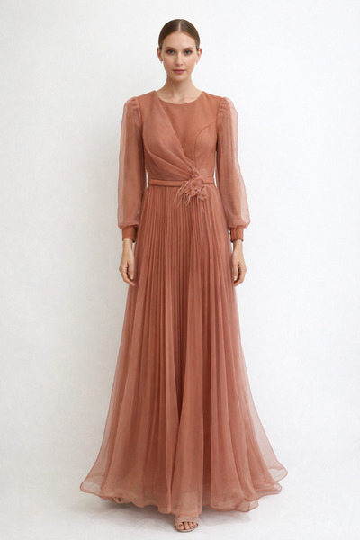 Yeni Trend Abiye Piliseli Tül Abiye