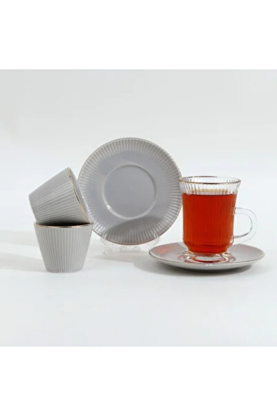 Generic Light Grey 18-Piece Tea and Coffee Cup Set