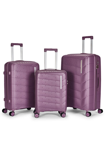 LİMRA A travel luggage set consisting of 3 wheeled suitcases with a sturdy an...