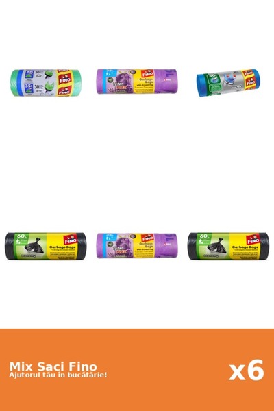 Fino Set 6 Saci Fino: 1x 30 buc, 2x 35 l, 3x 20 buc