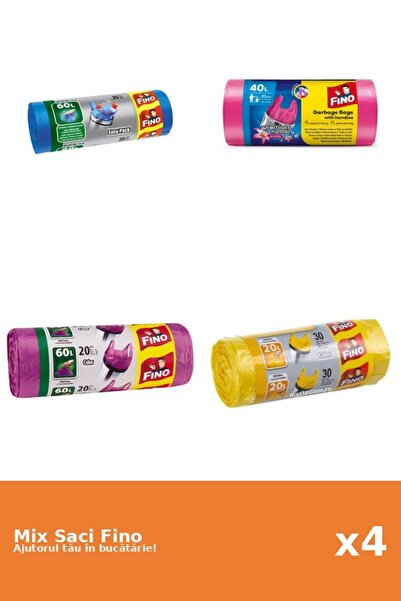 Fino Set 4 Saci Fino: 2x 20 buc, 1x 40 l, 1x 30 buc