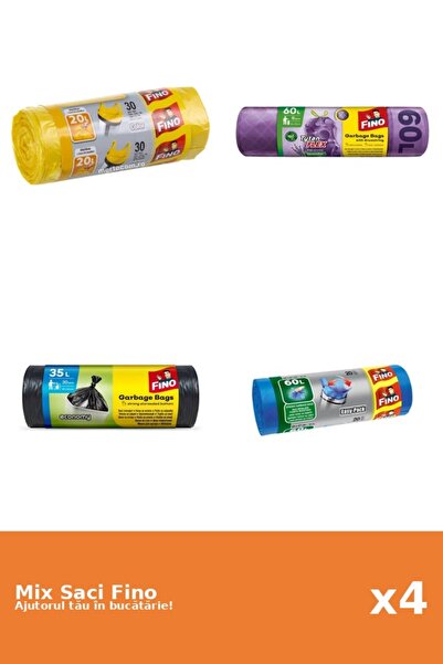 Fino Set 4 Saci Fino: 2x 30 buc, 1x 60 l, 1x 20 buc