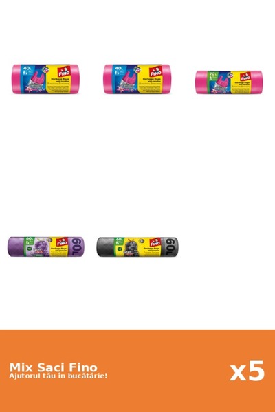 Fino Set 5 Saci Fino: 2x 40 l, 1x 70 l, 2x 60 l