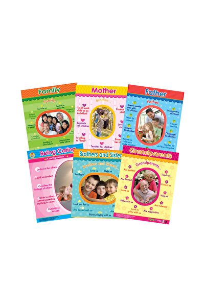 123Publishing House أساسيات وحدة الأسرة (6 لوحات جدارية) - مجموعة لوحات جداري...