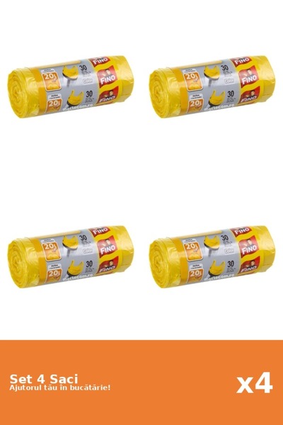 Fino Set of 4 Color Garbage Bags, 20L, 30 pieces