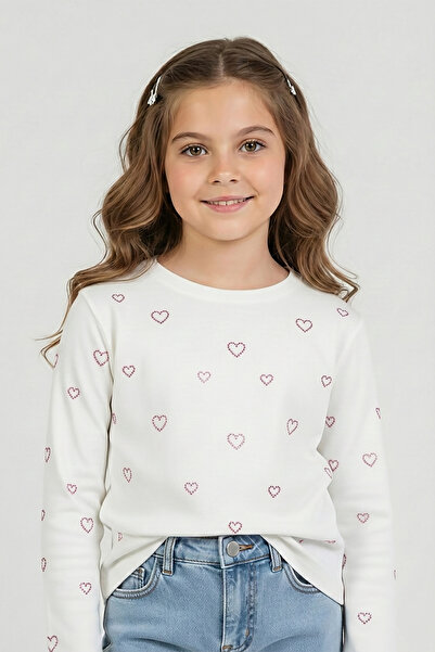 Dmb Girl's Heart Stone Long Sleeve Bodysuit