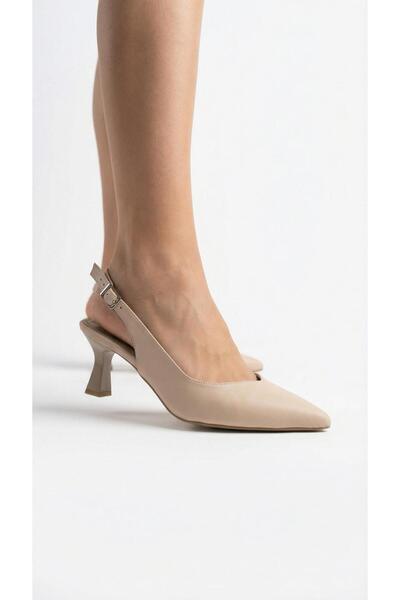 BellaPiede Women's Pointed Toe Slingback (6 cm) Heeled Shoes |   Elegant Buckle-Strapped Mid-Heel Casual & Stylish Model