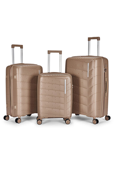 LİMRA A travel luggage set consisting of 3 wheeled suitcases with a sturdy an...