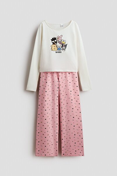 H&M Baskılı Jarse Pijama Takımı