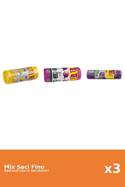 Fino Set 3 Saci Fino: 1x 30 buc, 1x 20 buc, 1x 60 l