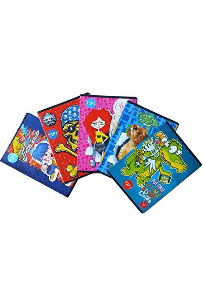 Linomag Set de 5 caiete tip 1, Linomag®, diverse modele, A5, 24 de fișiere, 7...