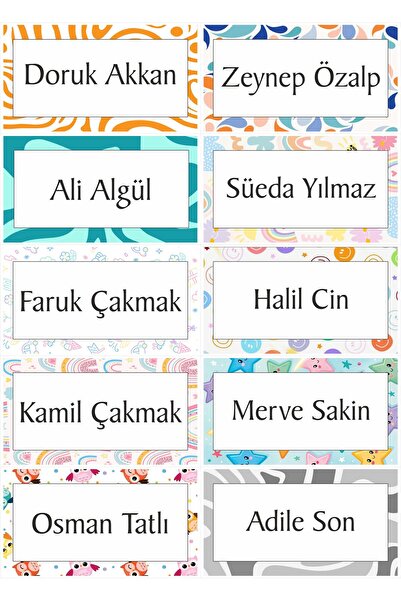 43 cici süsler organizasyon Kişiye Özel Öğrenci Dolap İsimlikleri - Sınıf Mat...