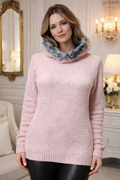 ihaoo WOMEN'S KNITTED BLOUSE LIGHT PINK