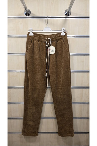 Park Moda Velvet Trousers with Elastic Waist