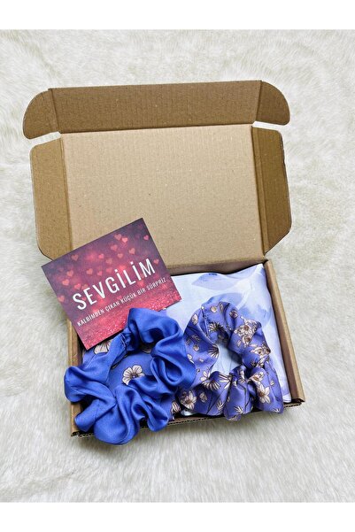 tarzınısec Valentine's Day Special Purple Scarf Buckle Bandana Gift Set