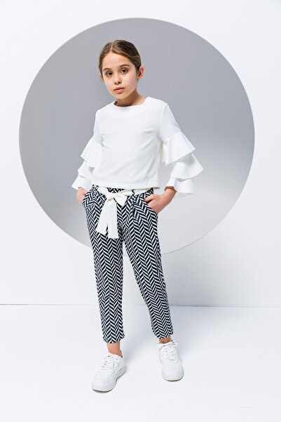 incity Момичешки панталони с шарки, връзващи се в талията, с свободна кройка