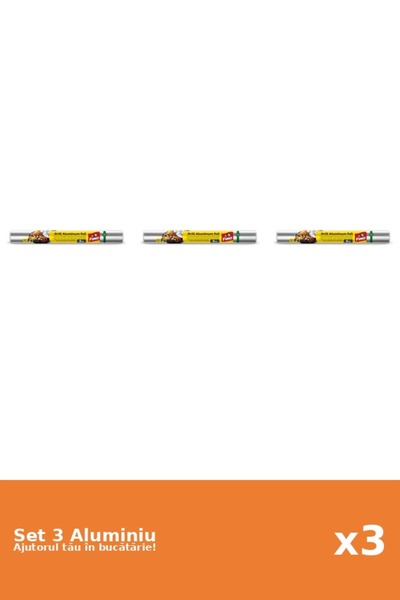 Fino Set 3 Folie de aluminiu pentru gratar, 8 m