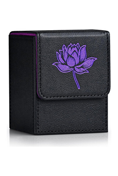 Choice8 BlackPurple-Lotus Card Deck Box , Fits 100+ Single Sleeved Cards,PU L...