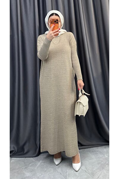 NİSUM MODA Hair Braided Knitted Dress