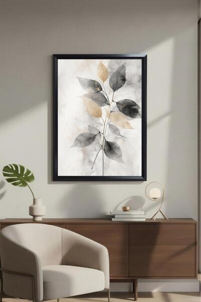 LUXRN Pictură murală înrămată decorativă cu model botanic abstract modern, im...
