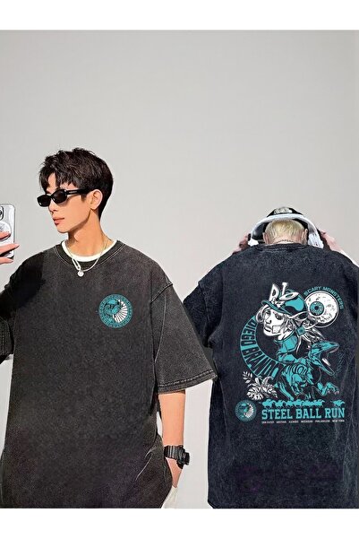 LAND MODA Unisex Βαμβακερό T-Shirt oversized – Καθημερινό Άνετο Στυλ με Επεξε...