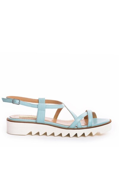 The 5th Element Women's leather sandals without heel Mint Georgie