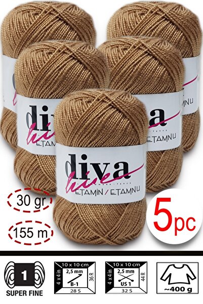 Diva İplik Etamin-Processing Orlon-Wayuu Bag String 25 Camel Hair (Pack of 5)