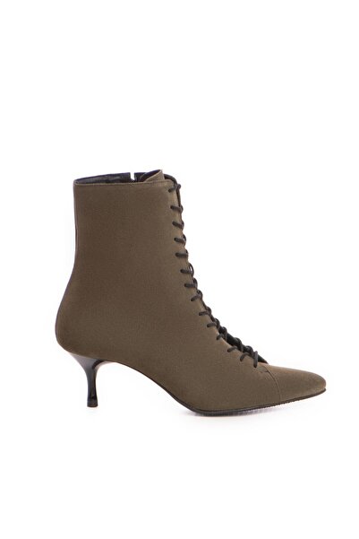 The 5th Element Women's Khaki Lucía Natural Leather Ankle Boots