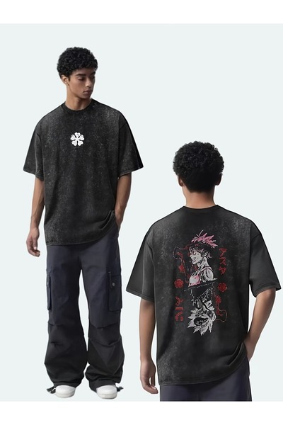 LAND MODA Μπλουζάκι Unisex Acid Washed oversized – Βαμβακερό, καθημερινό και ...