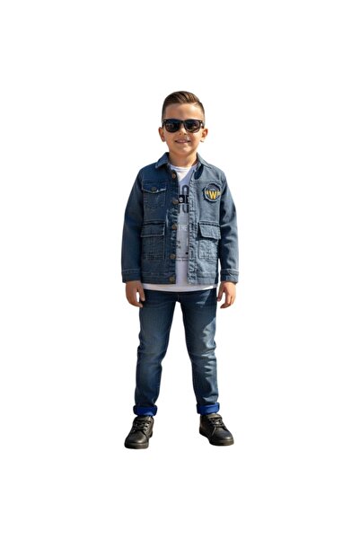 CUBBUX Boy's 3-Piece Denim Set: Jacket, Pants (Jeans), T-Shirt