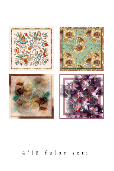 tarzınısec Set de 4 eșarfe din seria Eleganță Estascarf 48x48cm