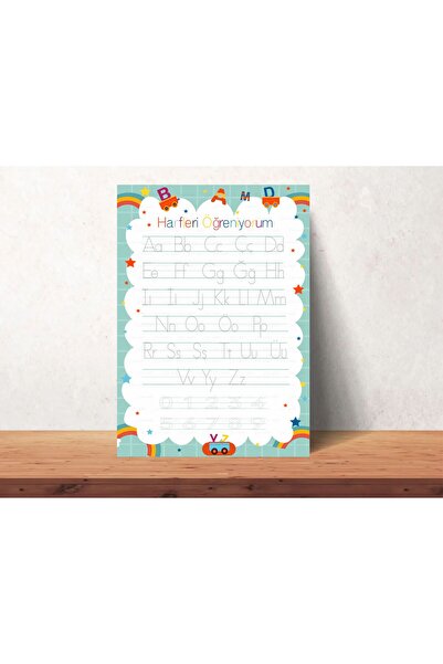 43 cici süsler organizasyon Harfleri Öğreniyorum Yazılıp Silinebilir Pvc Kapl...