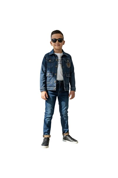 CUBBUX Boy's 3-Piece Denim Set: Jacket, Pants (Jeans), T-Shirt