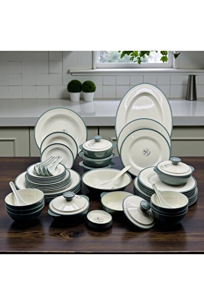 cc bin shihon Luxury 57-piece melamine dinner set for 6 people, two colors, d...