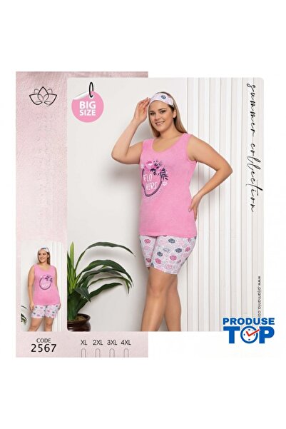 Produse.Top Ladies Pajamas Pink with Print and Shorts