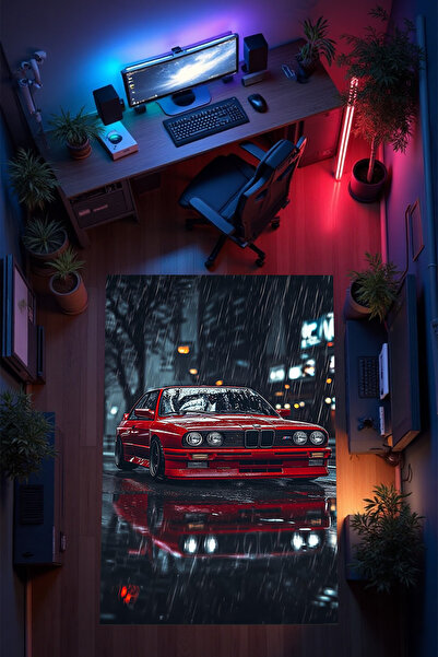 THEMODERNHANE Gamer Genç Odası Halısı Kaymaz Taban Makinede Yıkanabilir Gamin...