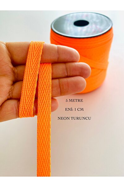 seyranat 5 метрів шириною 1 см неоновий помаранчевий колір, вузьке плетіння, ...