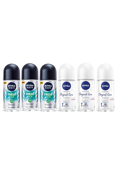 NIVEA Package (3X-NIVEA 50ML ROLLON WOMEN ORIGINAL CARE + 3X-NIVEA 50ML ROLLO...