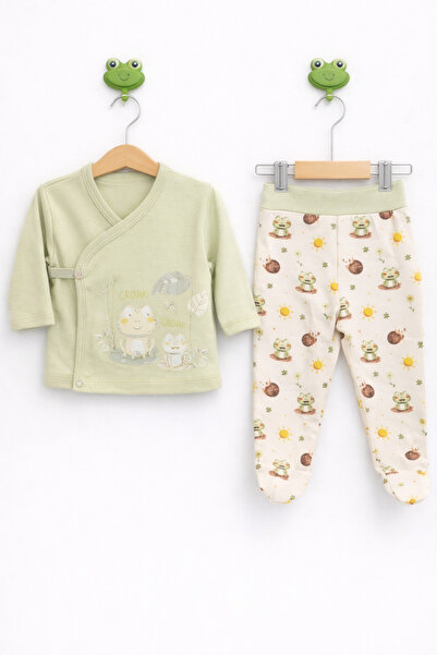 Necix's Set de 5 piese pentru bebeluși 0-3 luni - 100% bumbac - Verde