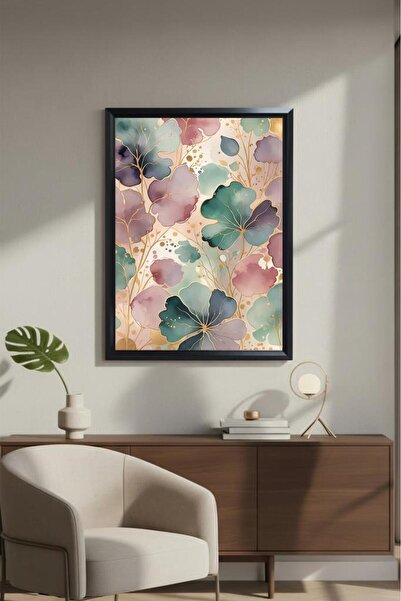 LUXRN Pictură murală înrămată decorativă cu model botanic abstract modern, im...