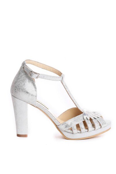 The 5th Element Silver Sparkle Rendez Vous genuine leather bridal sandals
