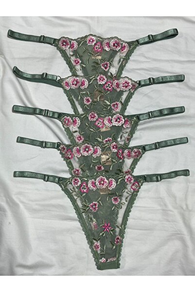 mendoza store Green Color and Floral Adjustable Thong Panties S-M-L -Xl Compa...