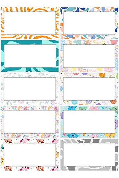 43 cici süsler organizasyon Pvc Kaplı Silinebilir Öğrenci Dolap İsimlik Etike...