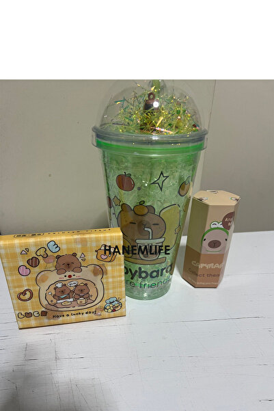 hanemlife capypara ışıklı pipetli bardak Suluk kapipara + capipara sony angel...