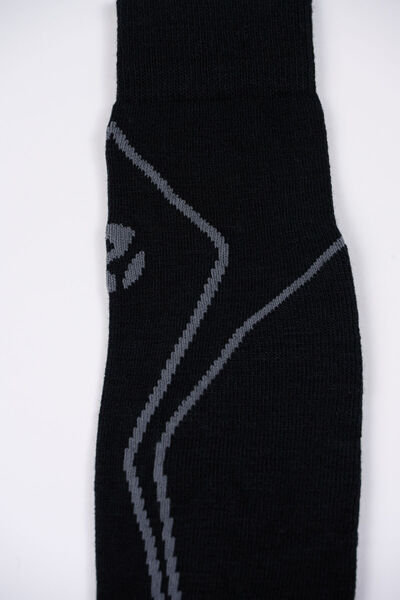 MONSIEUR CHAUSSETTE Ski Socks- Thermotech Technology - Contains Merino Wool -Black