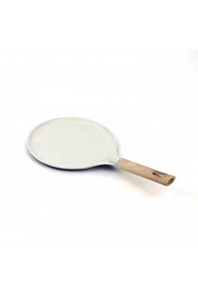 Generic Light beige granite frying pan with wooden handle, single size, 26 cm